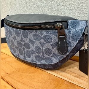 Coach Warren Mini Belt Bag in Signature Coated Canvas and Smooth Calf Leather